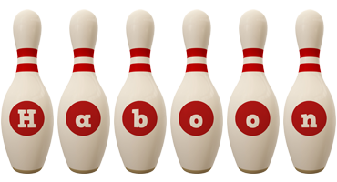 Haboon bowling-pin logo