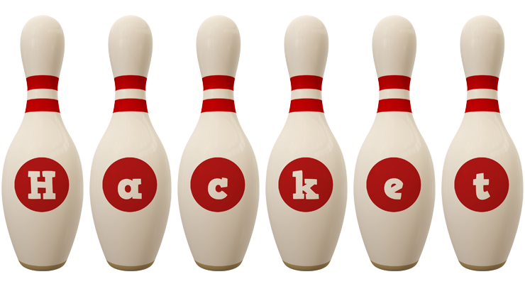 Hacket bowling-pin logo