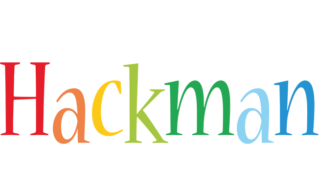 Hackman birthday logo
