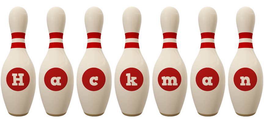 Hackman bowling-pin logo