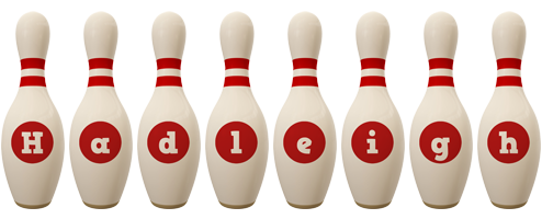 Hadleigh bowling-pin logo
