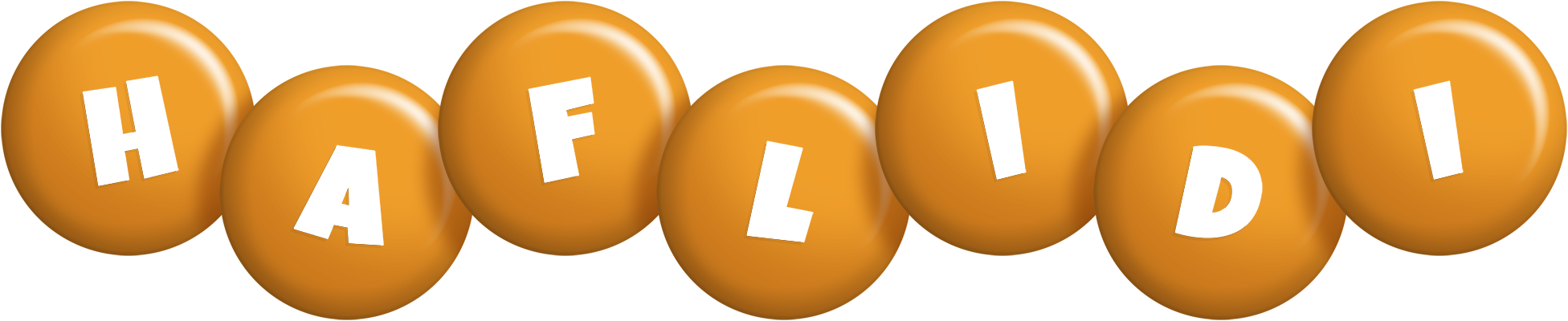 Haflidi candy-orange logo