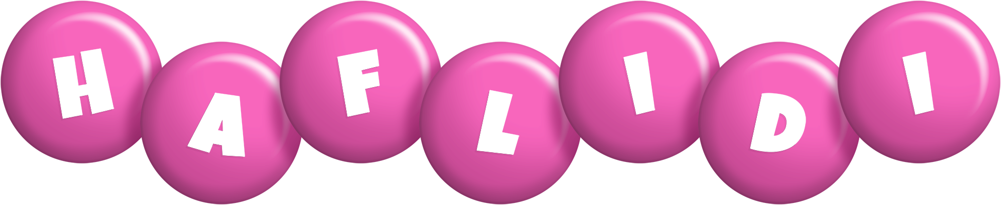 Haflidi candy-pink logo
