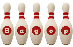 Hagop bowling-pin logo