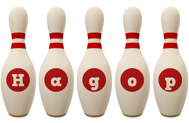 Hagop bowling-pin logo