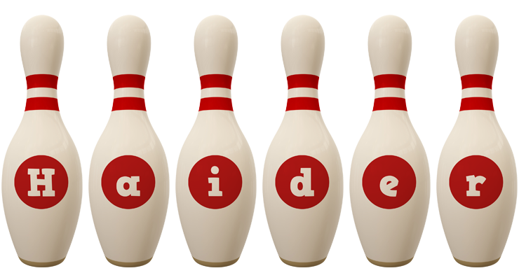Haider bowling-pin logo