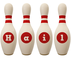 Hail bowling-pin logo