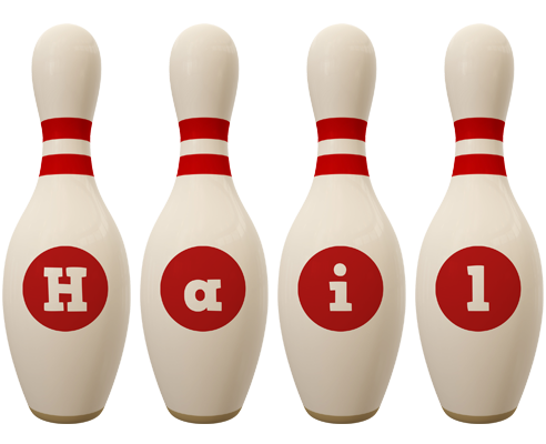 Hail bowling-pin logo