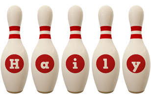 Haily bowling-pin logo