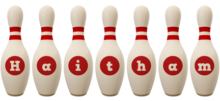 Haitham bowling-pin logo