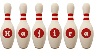 Hajira bowling-pin logo