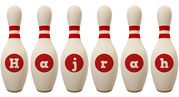 Hajrah bowling-pin logo