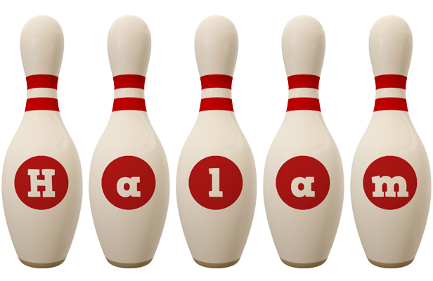 Halam bowling-pin logo
