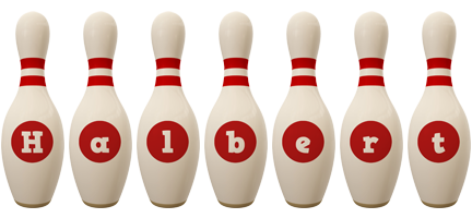 Halbert bowling-pin logo