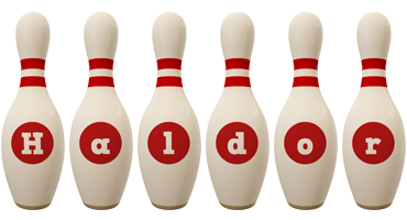 Haldor bowling-pin logo