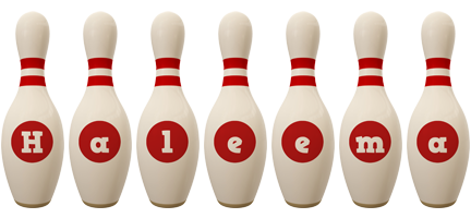 Haleema bowling-pin logo