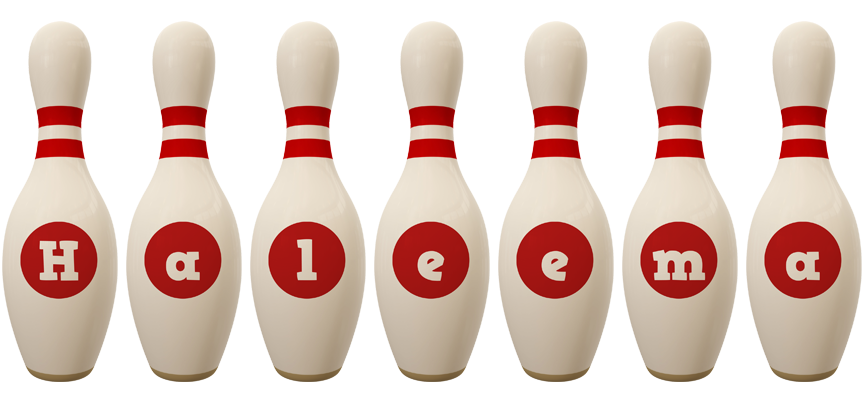 Haleema bowling-pin logo