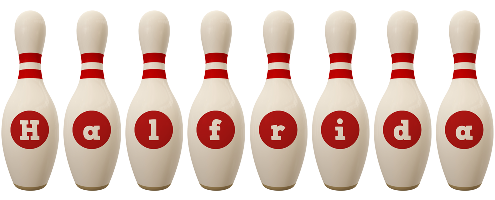 Halfrida bowling-pin logo