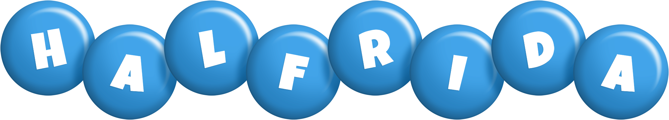 Halfrida candy-blue logo