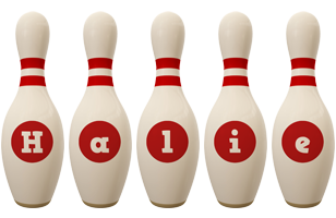 Halie bowling-pin logo