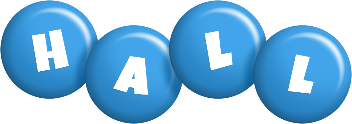 Hall candy-blue logo