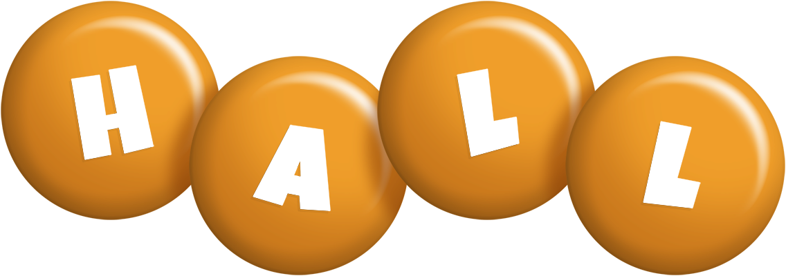 Hall candy-orange logo