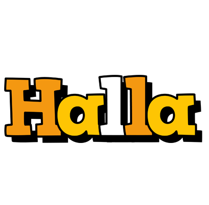 Halla cartoon logo