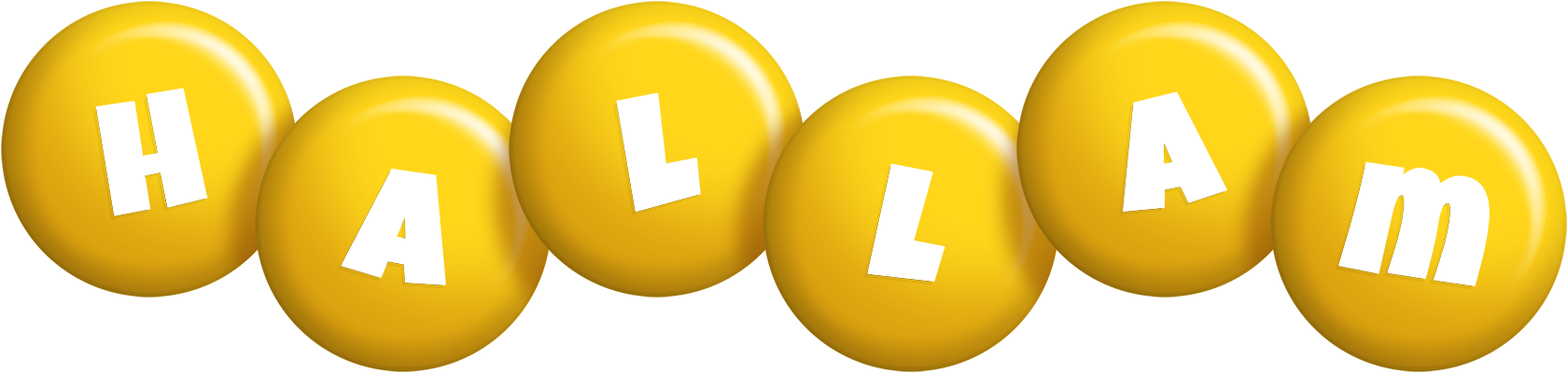 Hallam candy-yellow logo