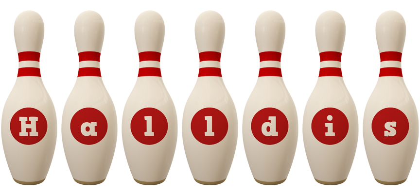 Halldis bowling-pin logo