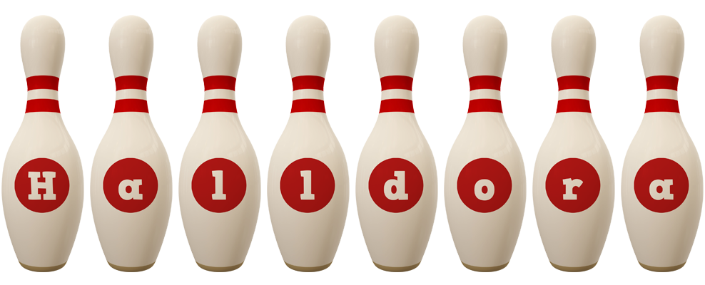 Halldora bowling-pin logo