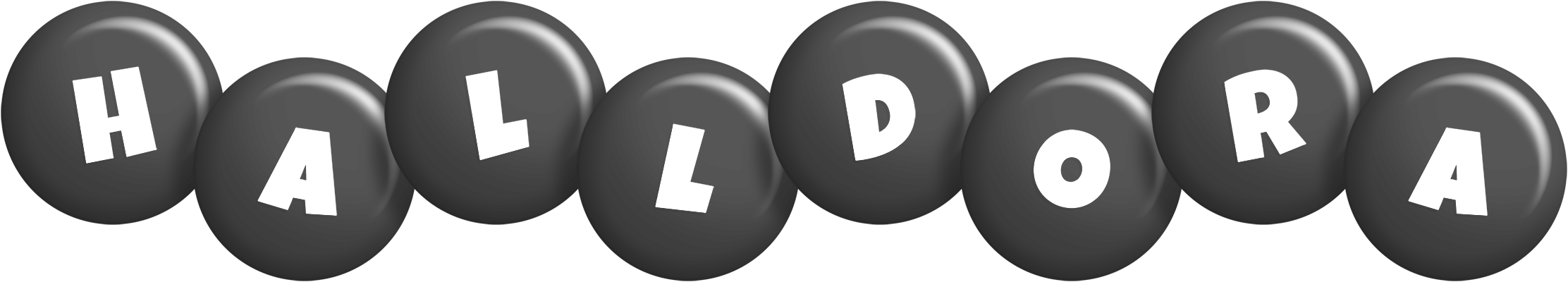 Halldora candy-black logo