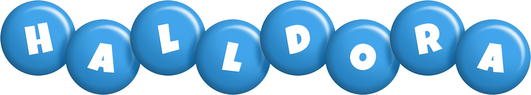 Halldora candy-blue logo