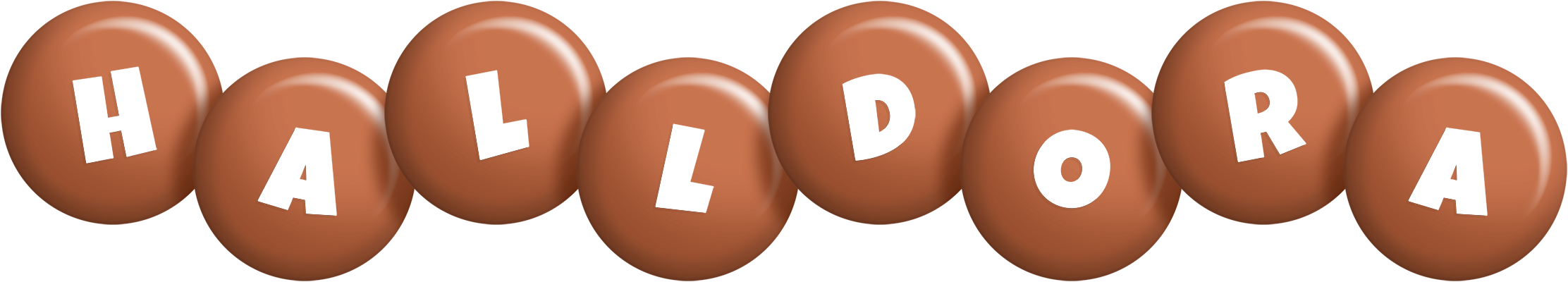 Halldora candy-brown logo
