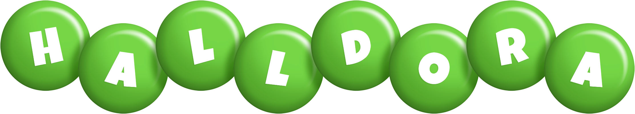 Halldora candy-green logo