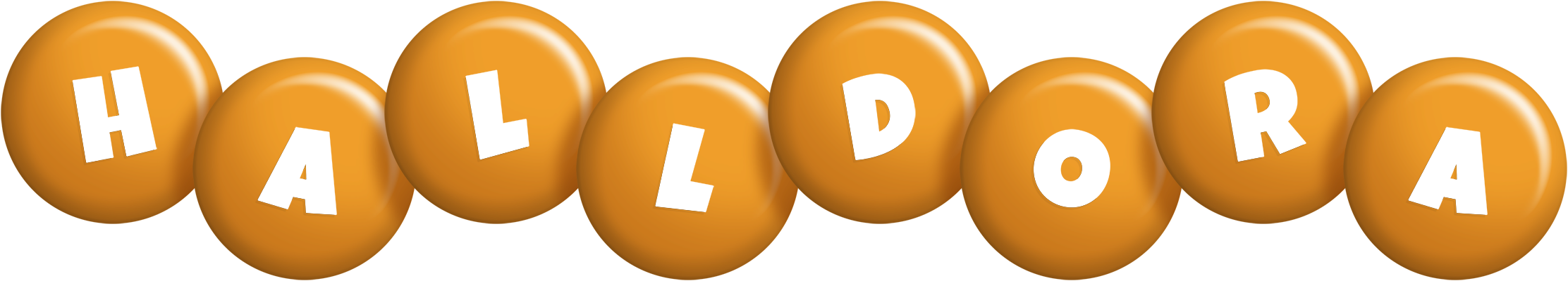 Halldora candy-orange logo