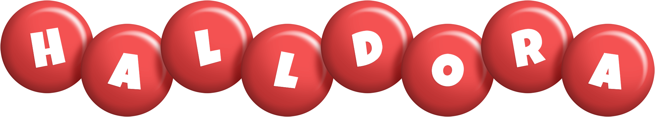 Halldora candy-red logo