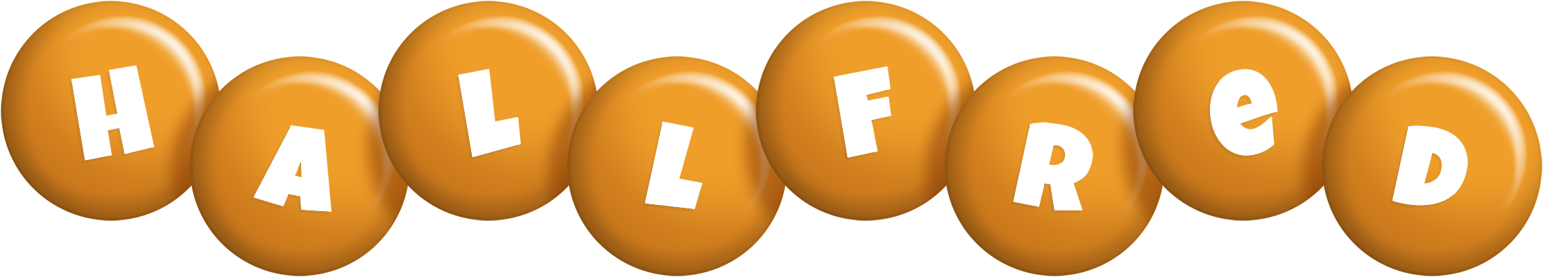 Hallfred candy-orange logo