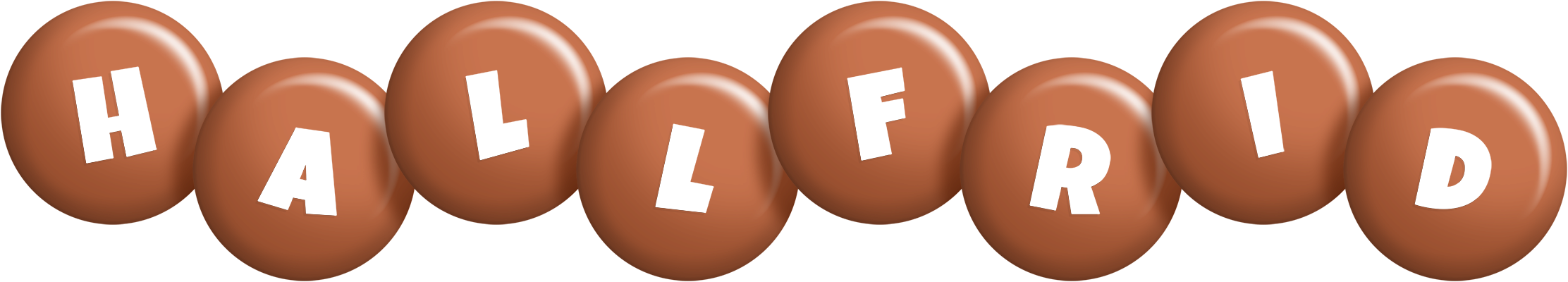 Hallfrid candy-brown logo