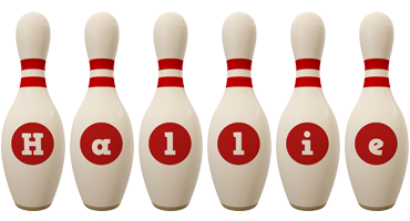 Hallie bowling-pin logo