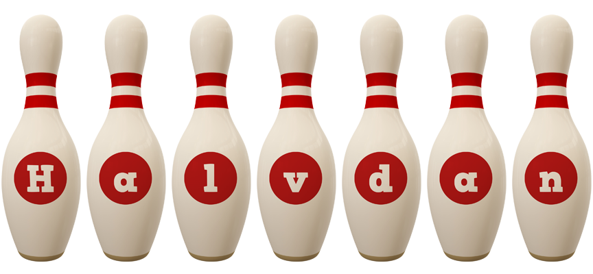 Halvdan bowling-pin logo