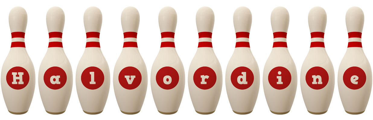 Halvordine bowling-pin logo