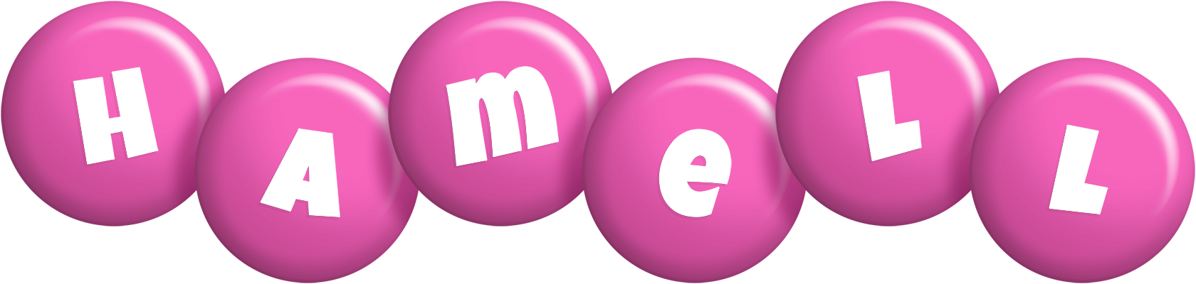 Hamell candy-pink logo