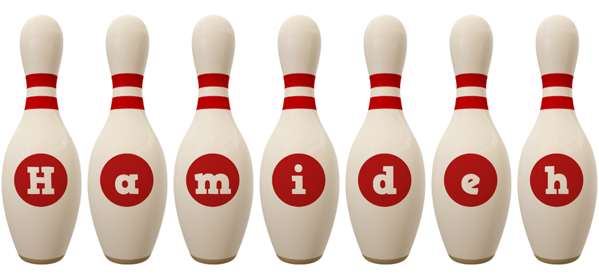Hamideh bowling-pin logo