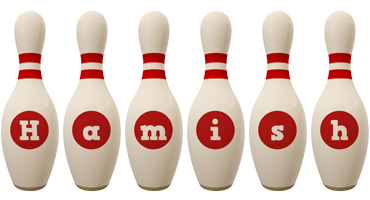 Hamish bowling-pin logo