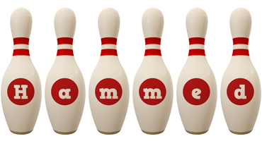 Hammed bowling-pin logo