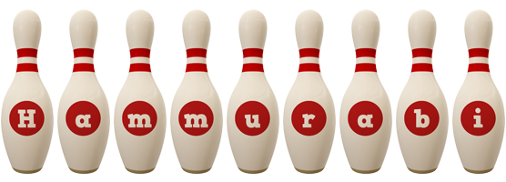 Hammurabi bowling-pin logo