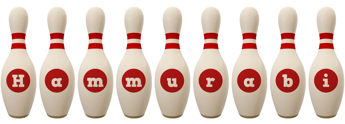 Hammurabi bowling-pin logo