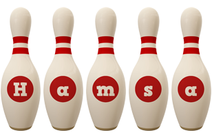 Hamsa bowling-pin logo