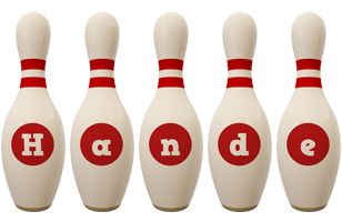 Hande bowling-pin logo