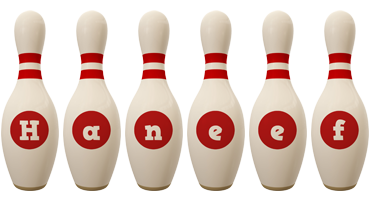 Haneef bowling-pin logo